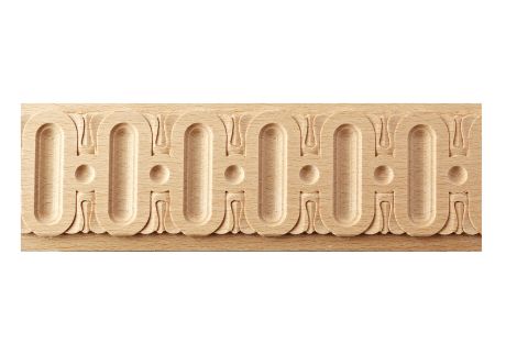 Modanatura in legno decorata a canne verticali ornate