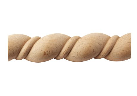 Modanatura in legno decorata a tortiglione