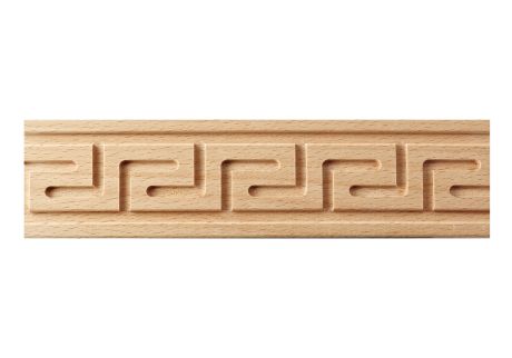 Modanatura in legno decorata a meandro