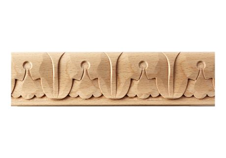 Modanatura in legno decorata a foglie d'acanto